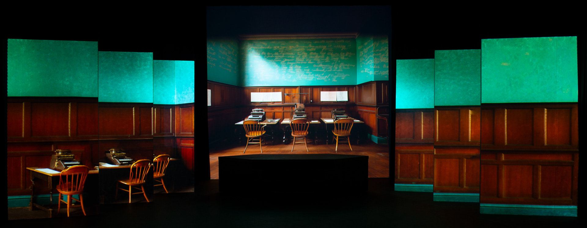 image of theatre projection - typing room interior