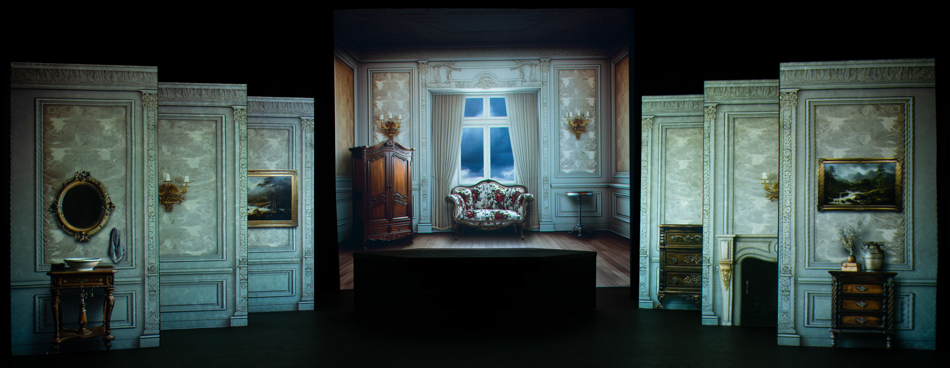 image of theatre projection - Victorian bedroom interior