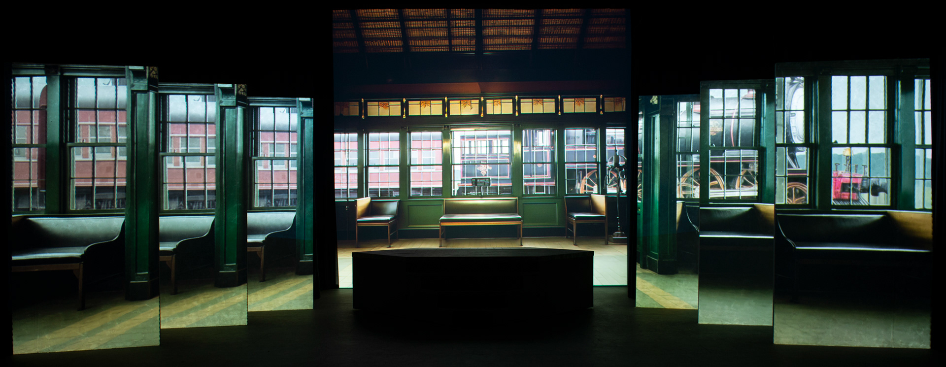 image of theatre projection - train station interior