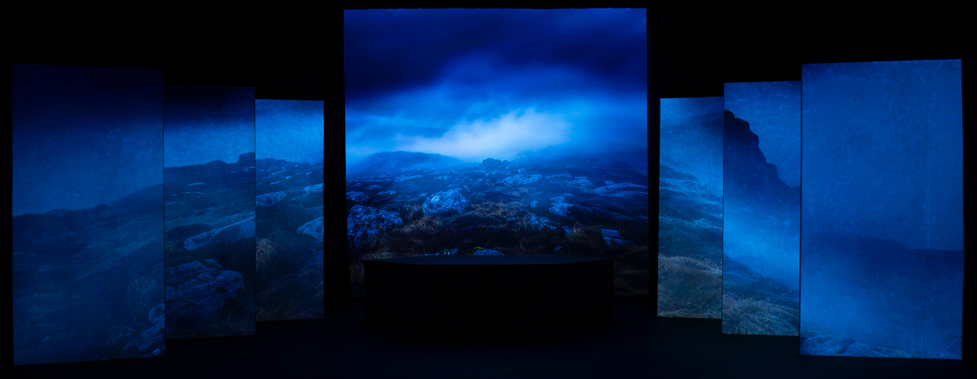 image of theatre projection - moors in fog