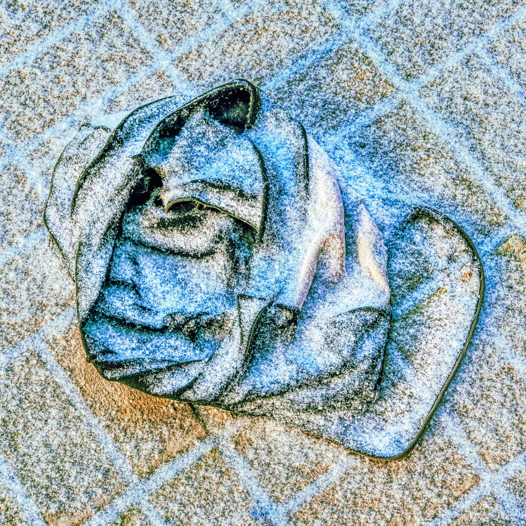 photo of fabric covered with a dusting of snow