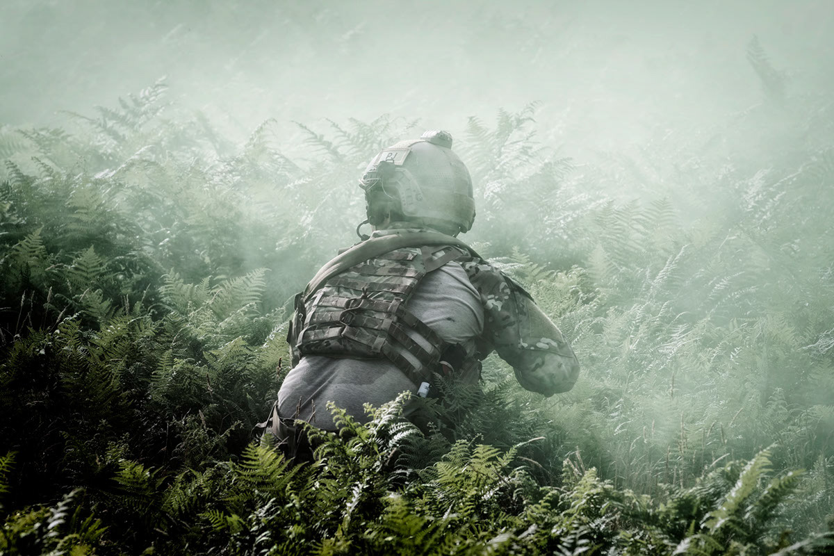USAF Pararescueman on exercise