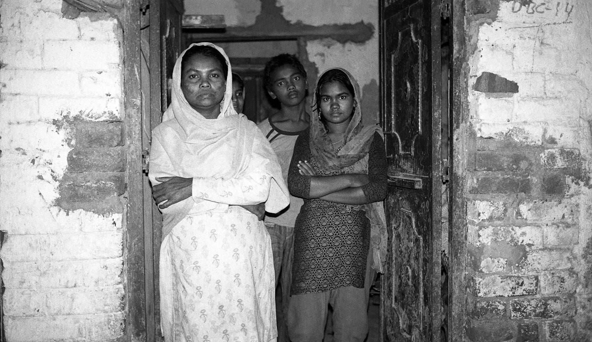 A Rohingya refugee family at one of the 'unauthorized' settlement camps in Delhi, 2014.