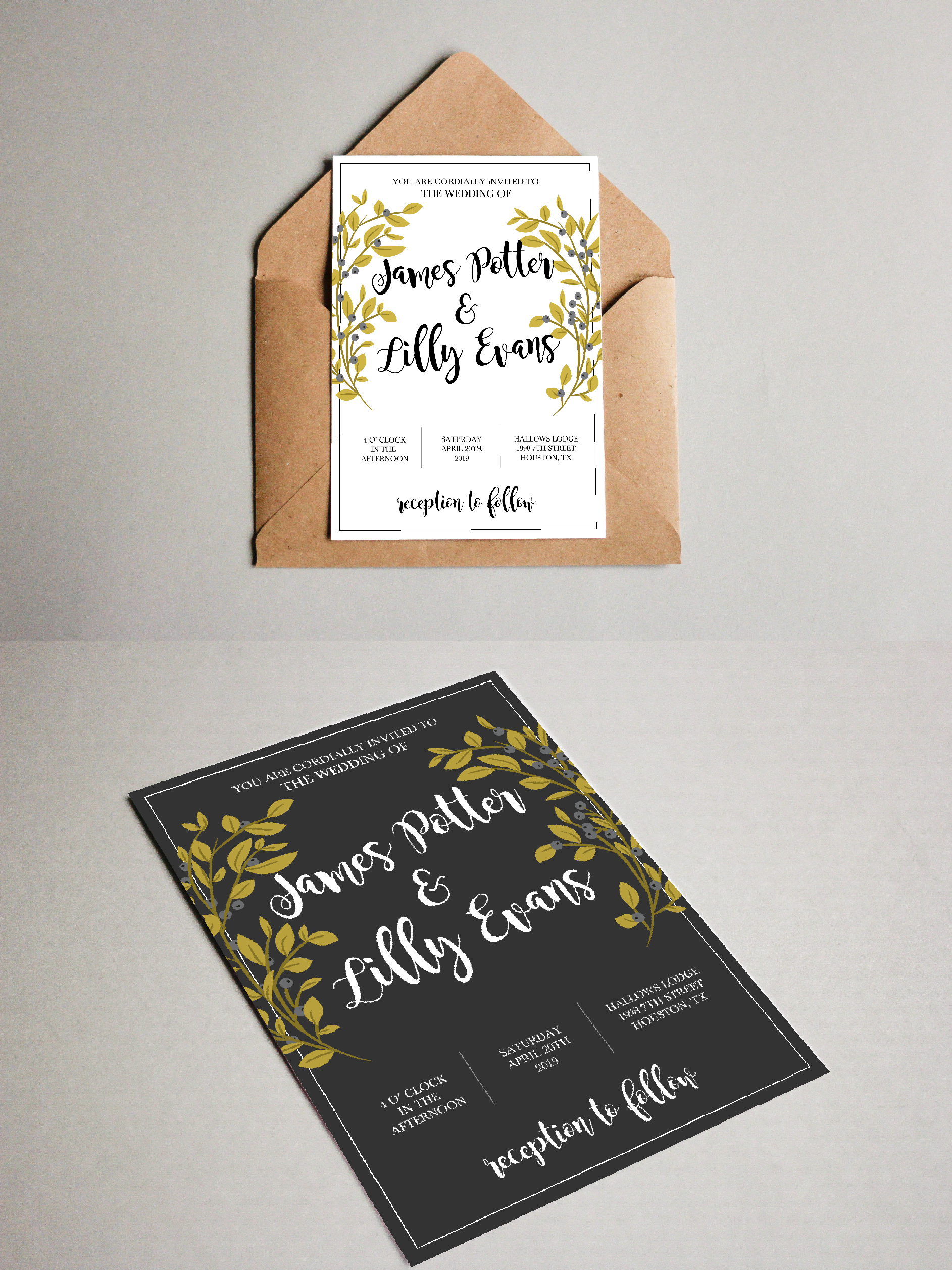Wedding Invitation ┃ Adobe Illustrator ┃ 2019