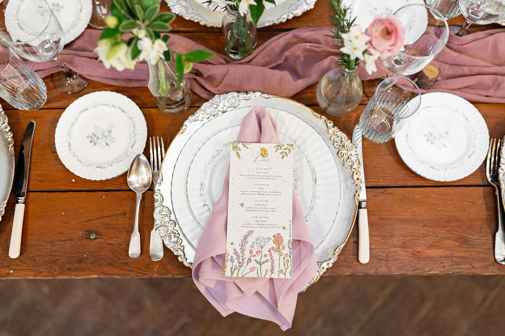 Personalised table menus - Photography by Zoe Mills