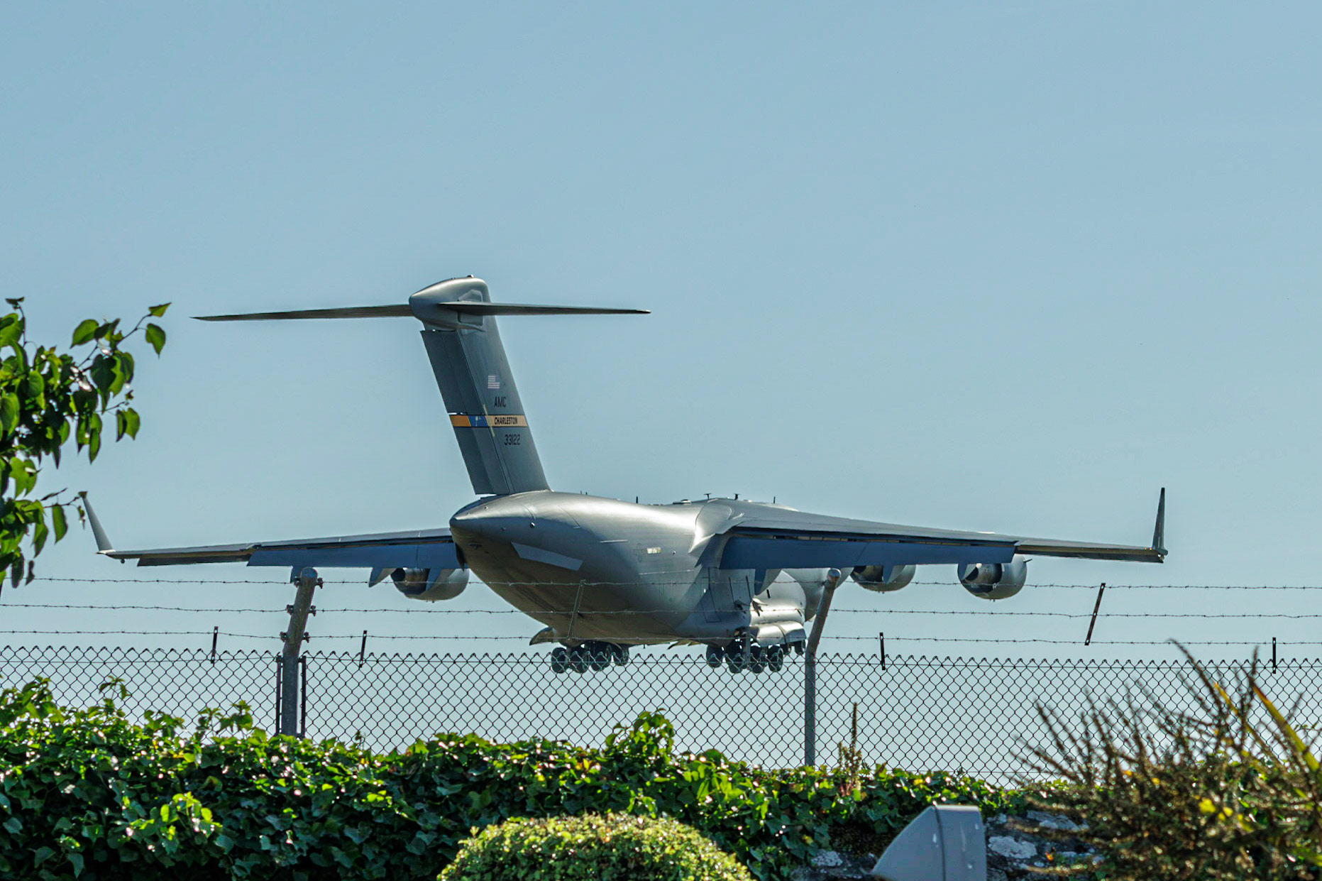 C 17 GLOBEMASTER landing at Jersey Airport