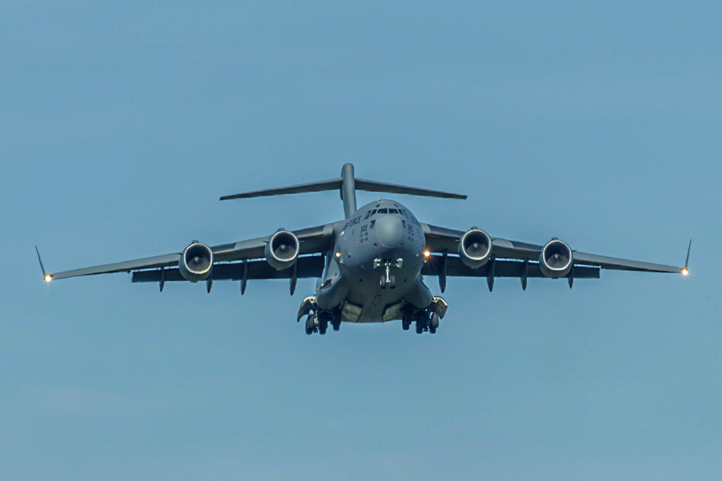 C 17 GLOBEMASTER landing at Jersey Airport