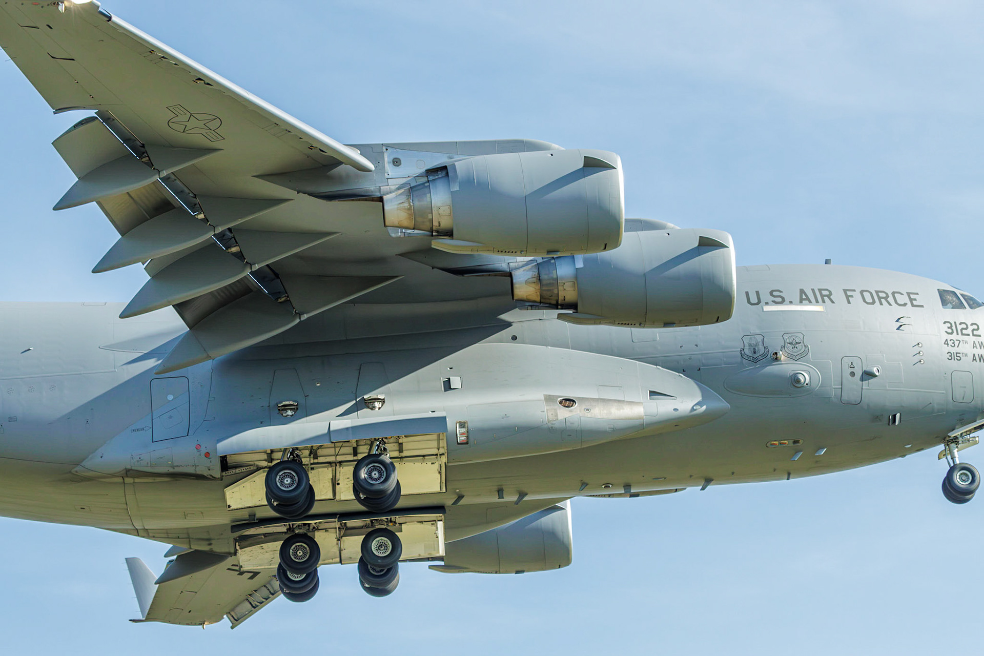 C 17 GLOBEMASTER landing at Jersey Airport