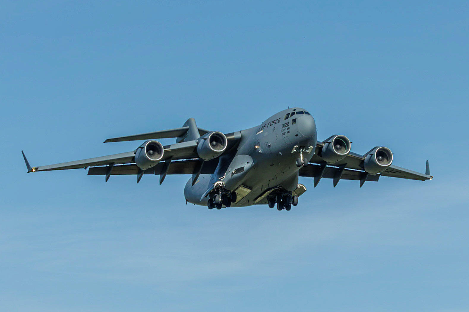 C 17 GLOBEMASTER landing at Jersey Airport