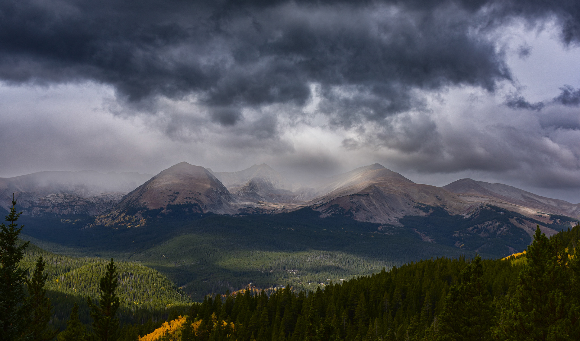 Storm shrouding the Mosquito Range