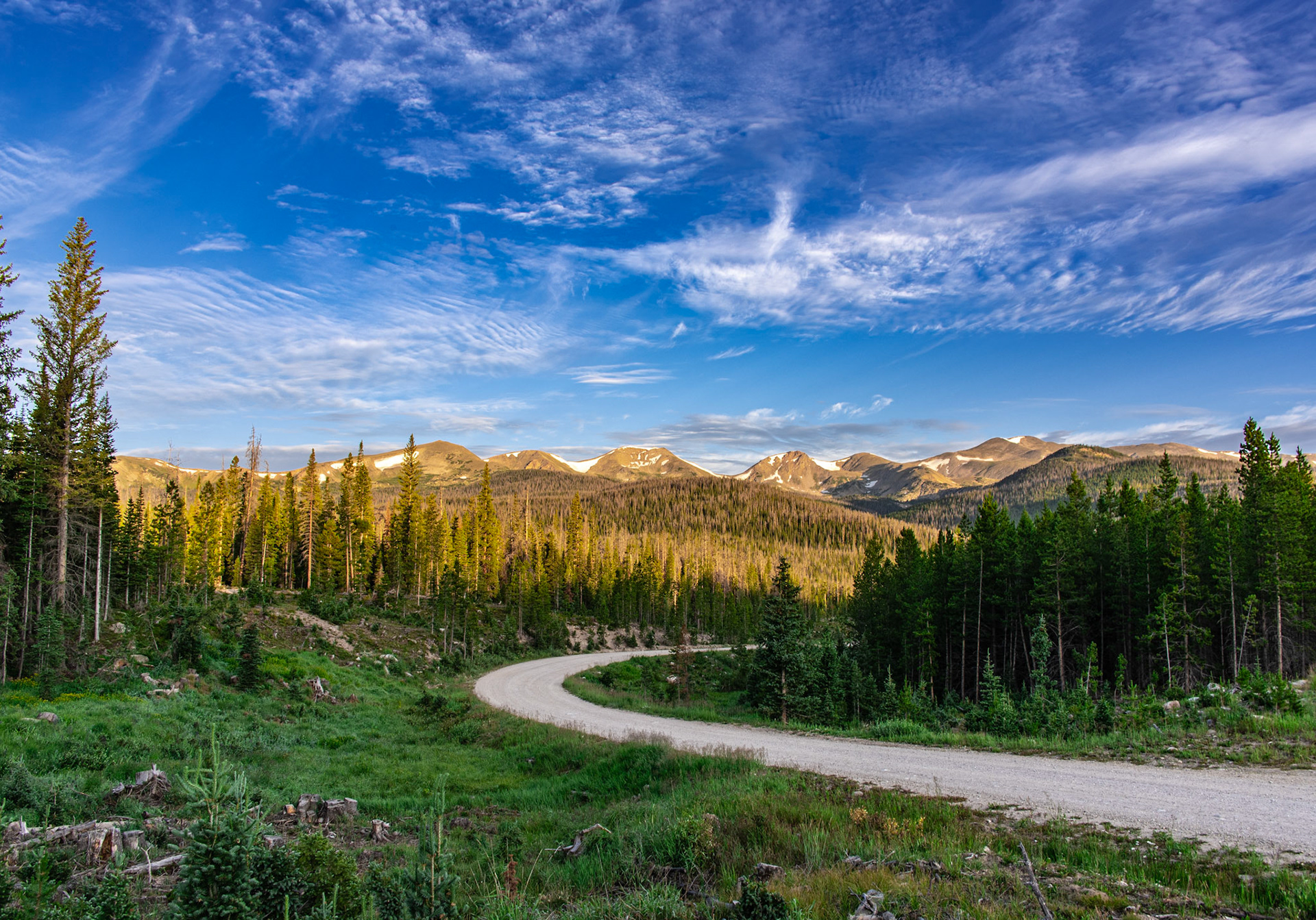 Early morning light on the Rawah's from Long Draw.  Taken the week prior to the Cameron Peak Fire.  It's crushing to see the aftermath but, the area is coming back.