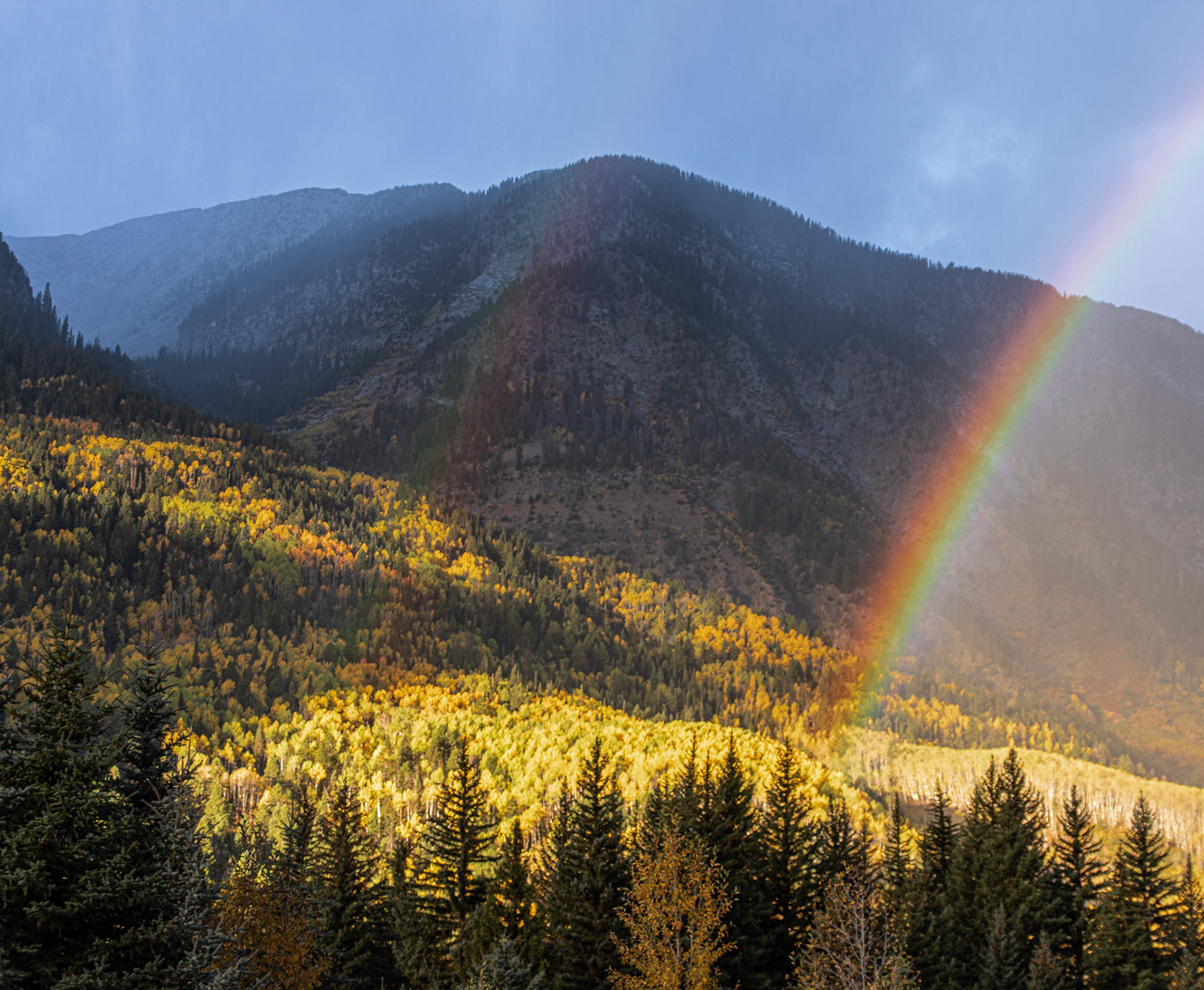 Double Rainbow above Marble. Still dialing in my camera here. 