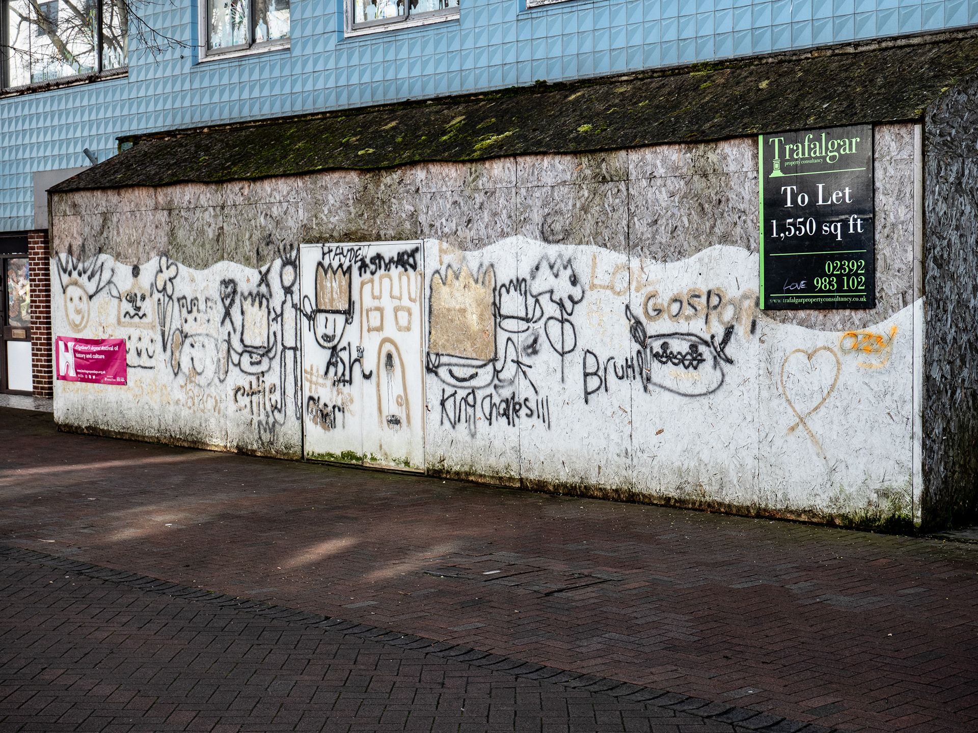 Boarded up shop in Gosport