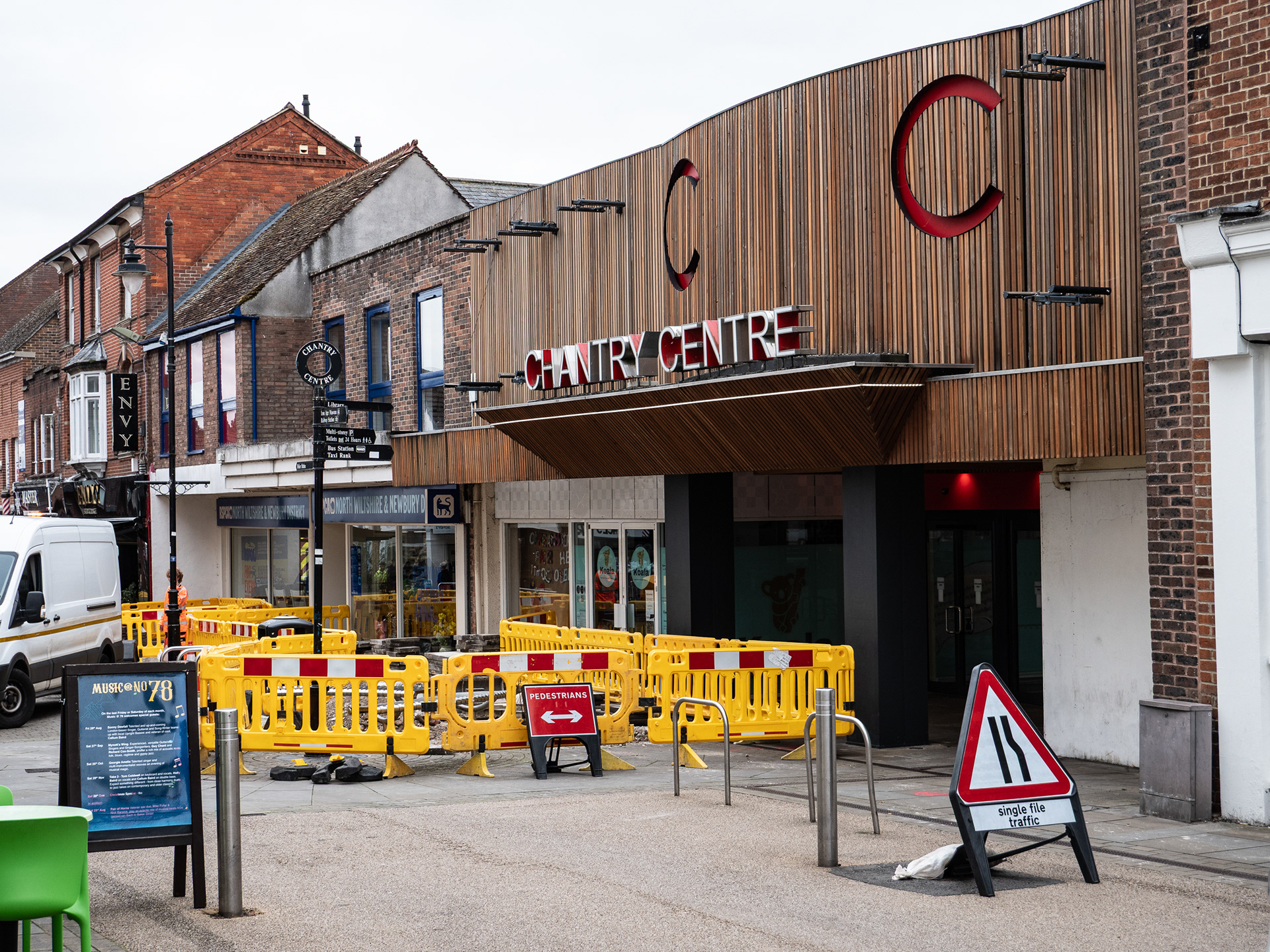 Works outside the Chantry Centre, Andover