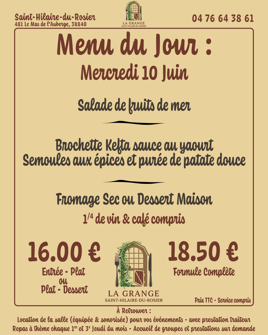 Exemple Menu du Jour