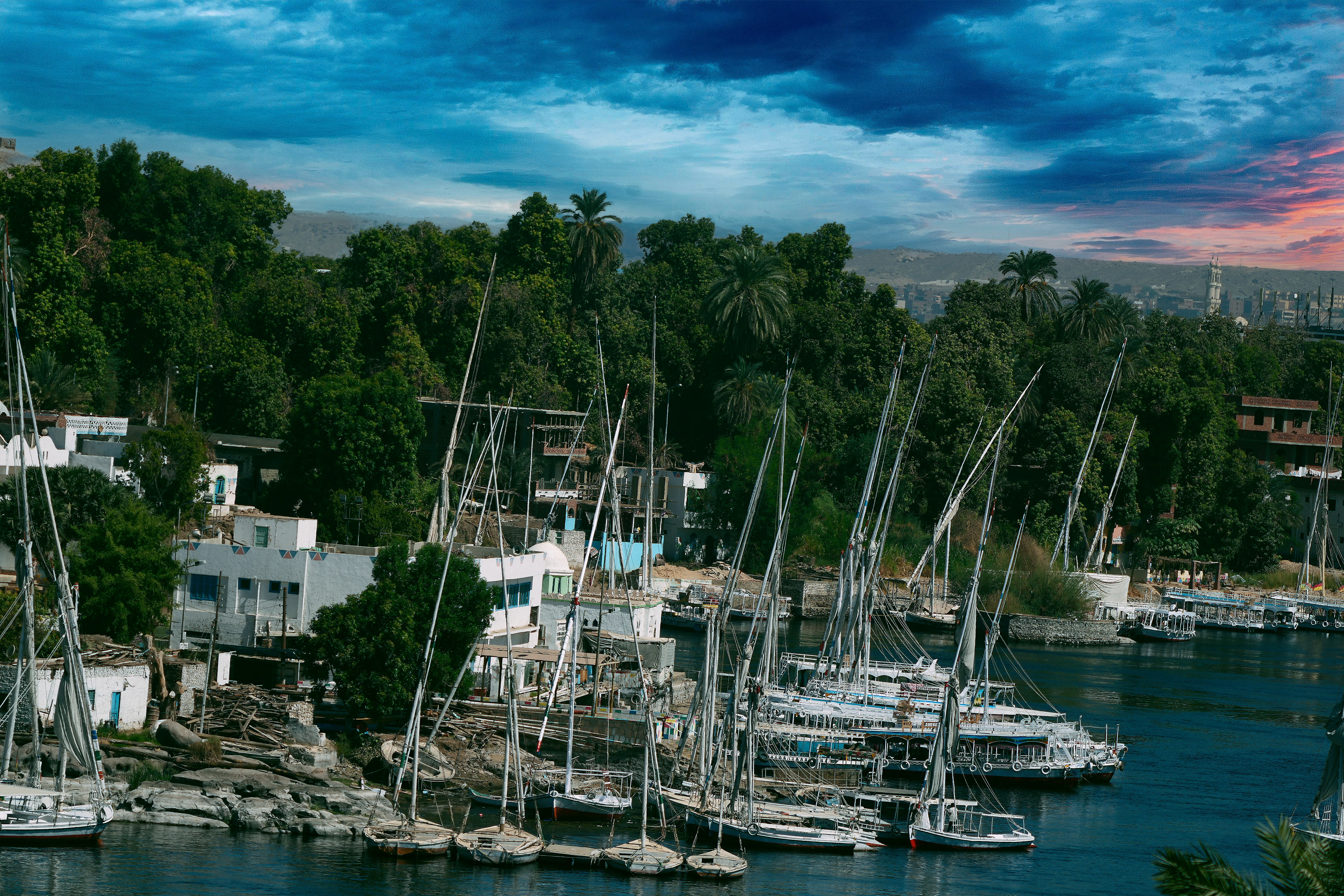 Nile River Marina  Aswan Egypt