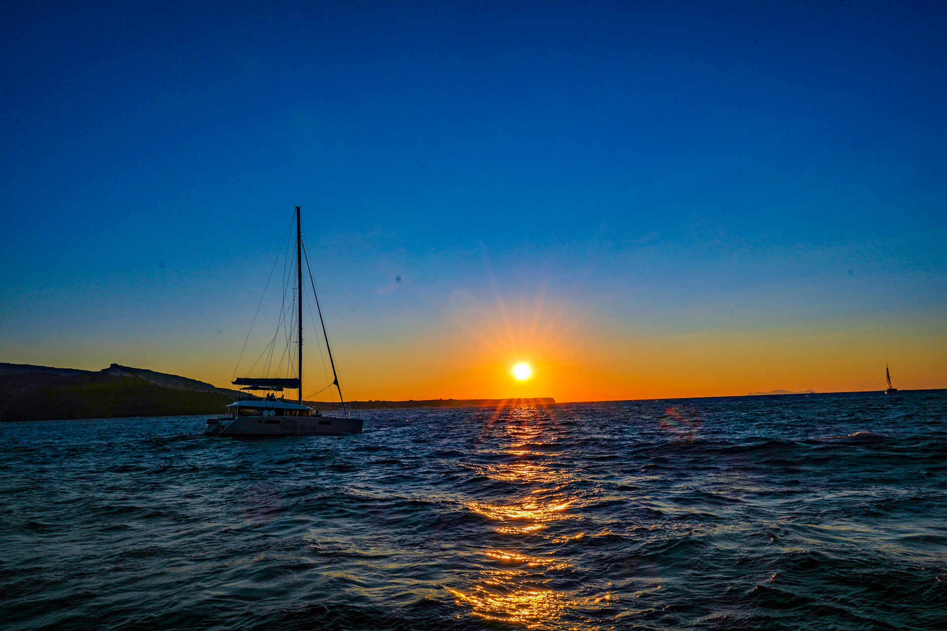 Sunset Aegean sea -santaroni