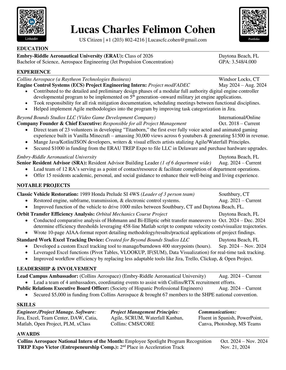 Lucas Cohen Resume