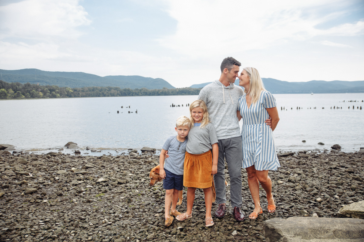 photo of family by the lake