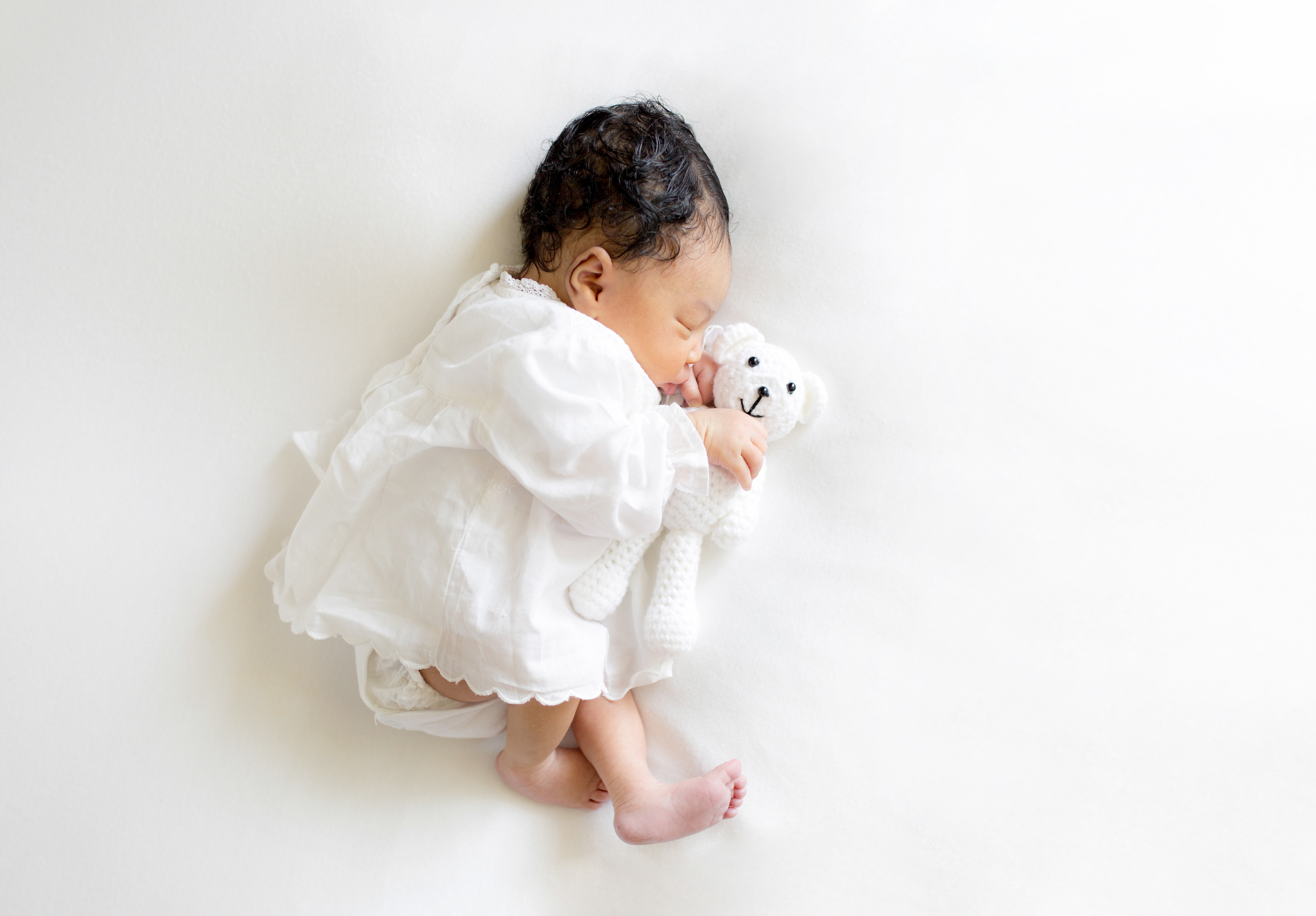 newborn white dress