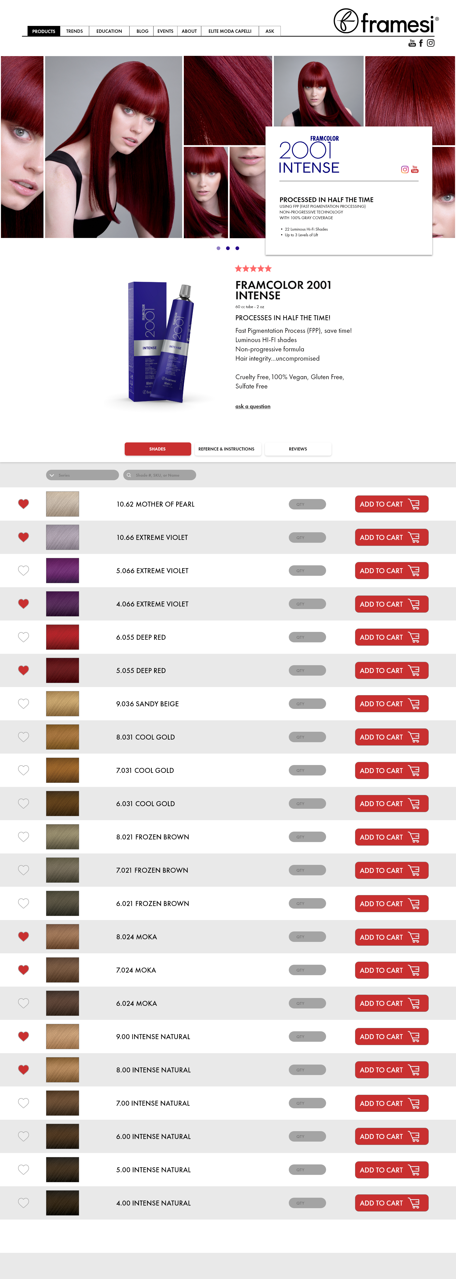 Desktop - New Color Line Page - List Swatch View