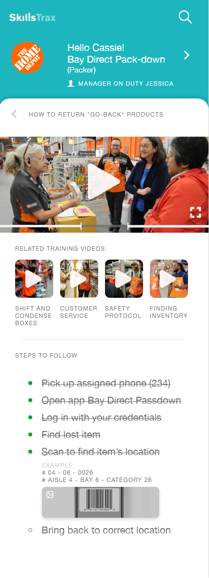 Example of Learning page with additional resources connected