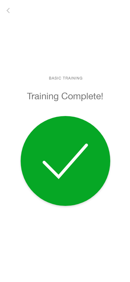 Training Completed Screen