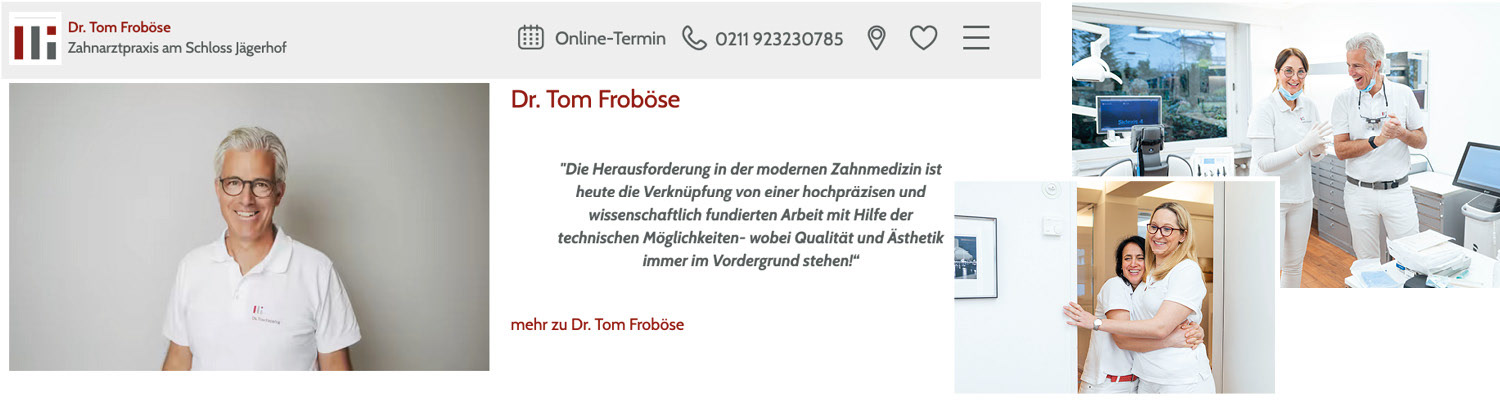 Fotos von Dr. Froböse und Mitarbeitende.