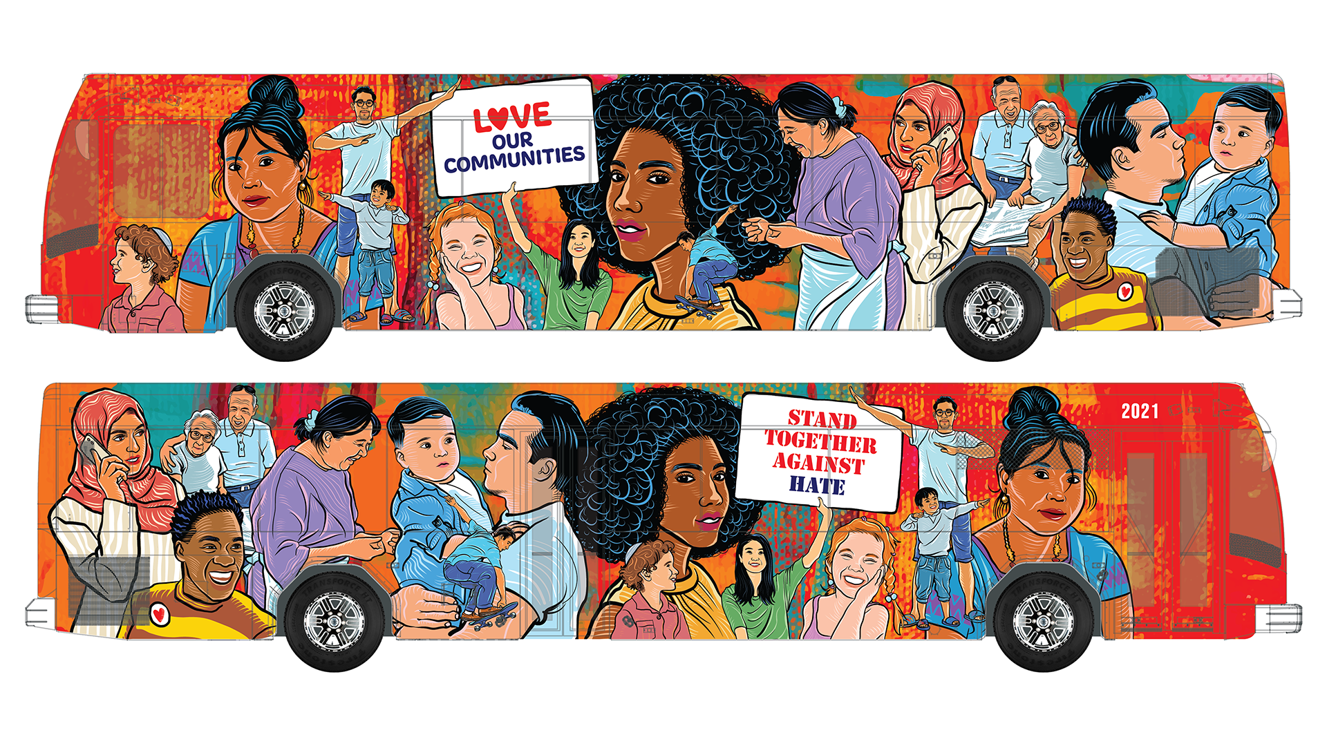 Bus Wrap Art - SamTrans 2021