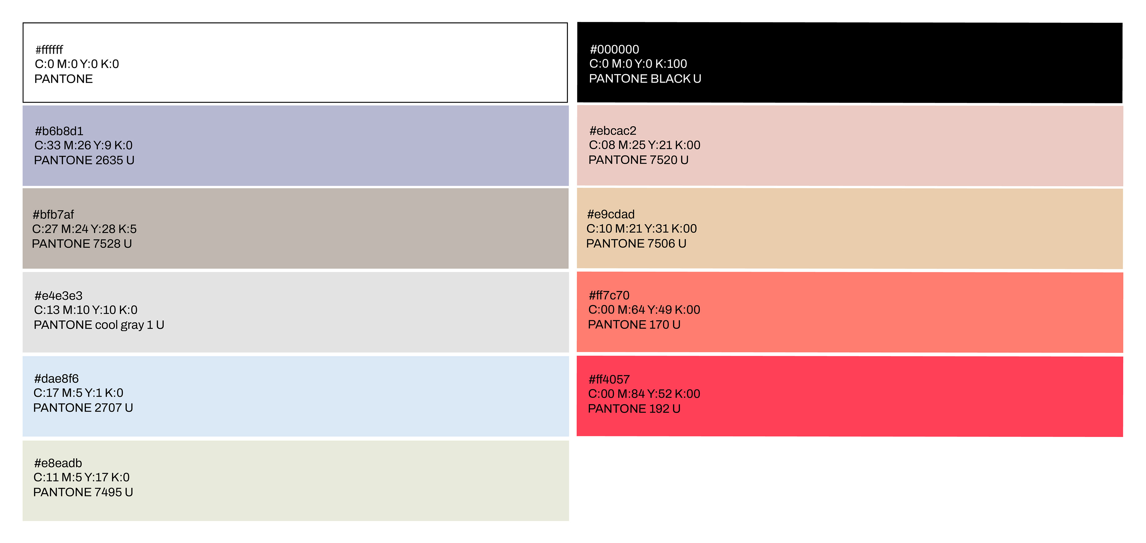 Paleta de cores da marca MOME