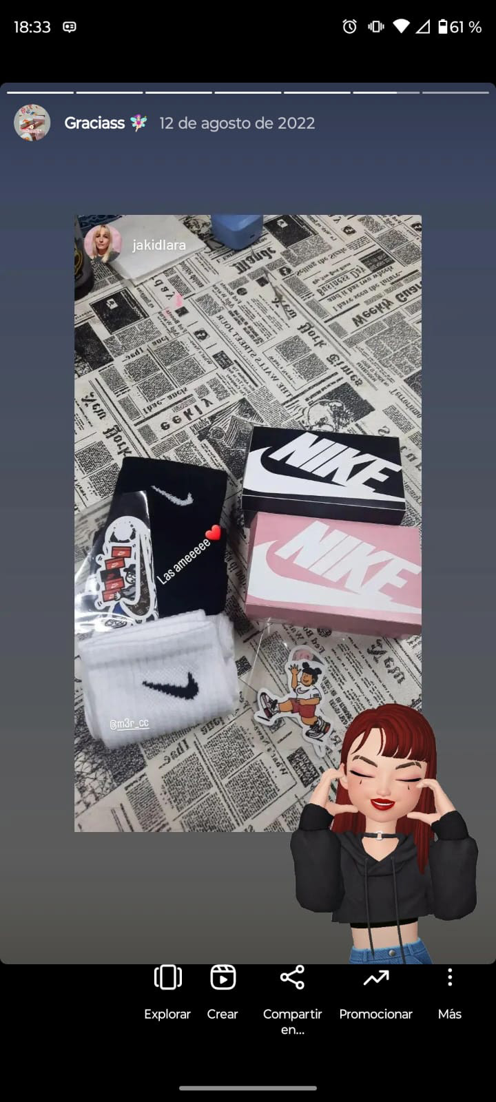 Uso del personaje como stickers