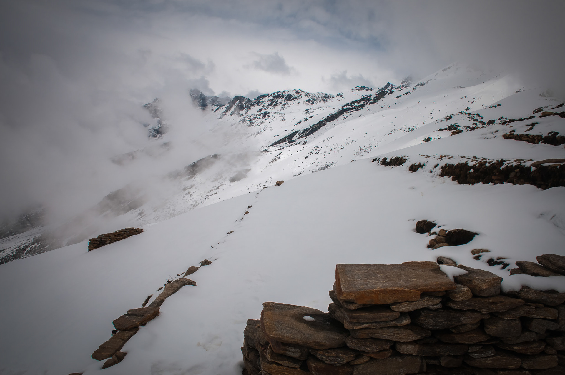 Entre Laurebina (3910m) et Gosaikund Pass (4165m)