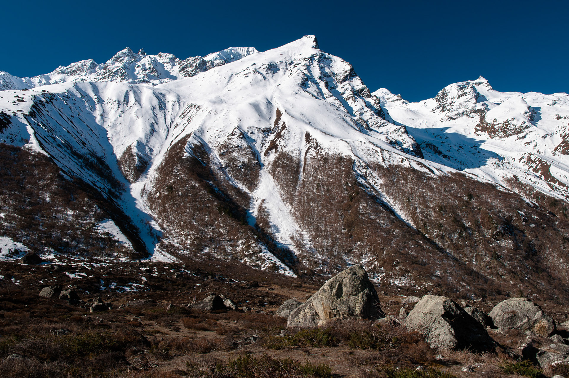 Entre Kyanjin Gumba (3830m) et Langtang (3430m)