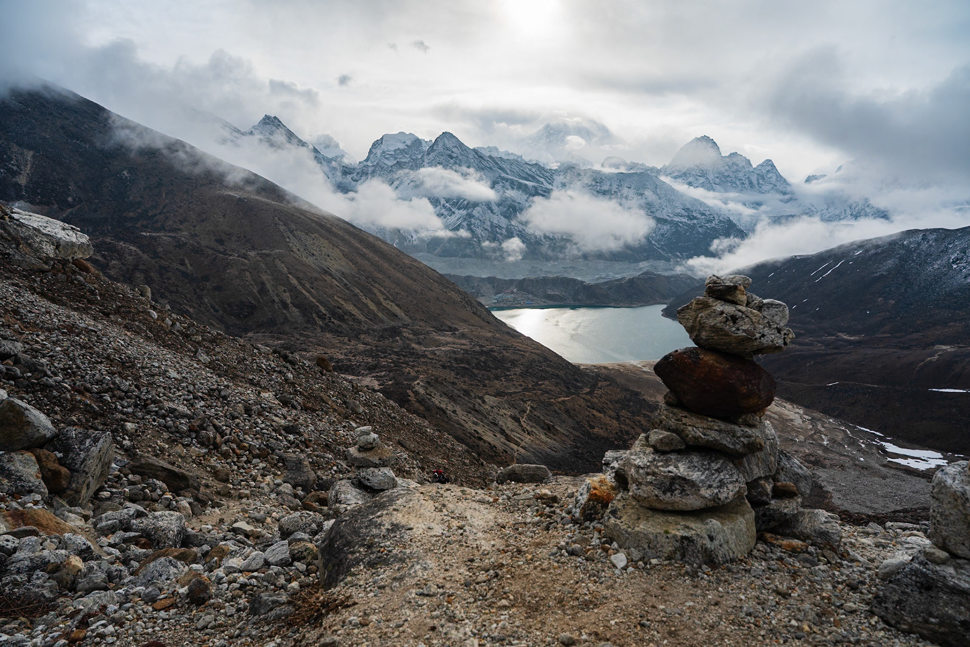 Day 8 - Gokyo (4'790 m) to Lumden (4'370 m) crossing over Renjo la pass (5'340 m)