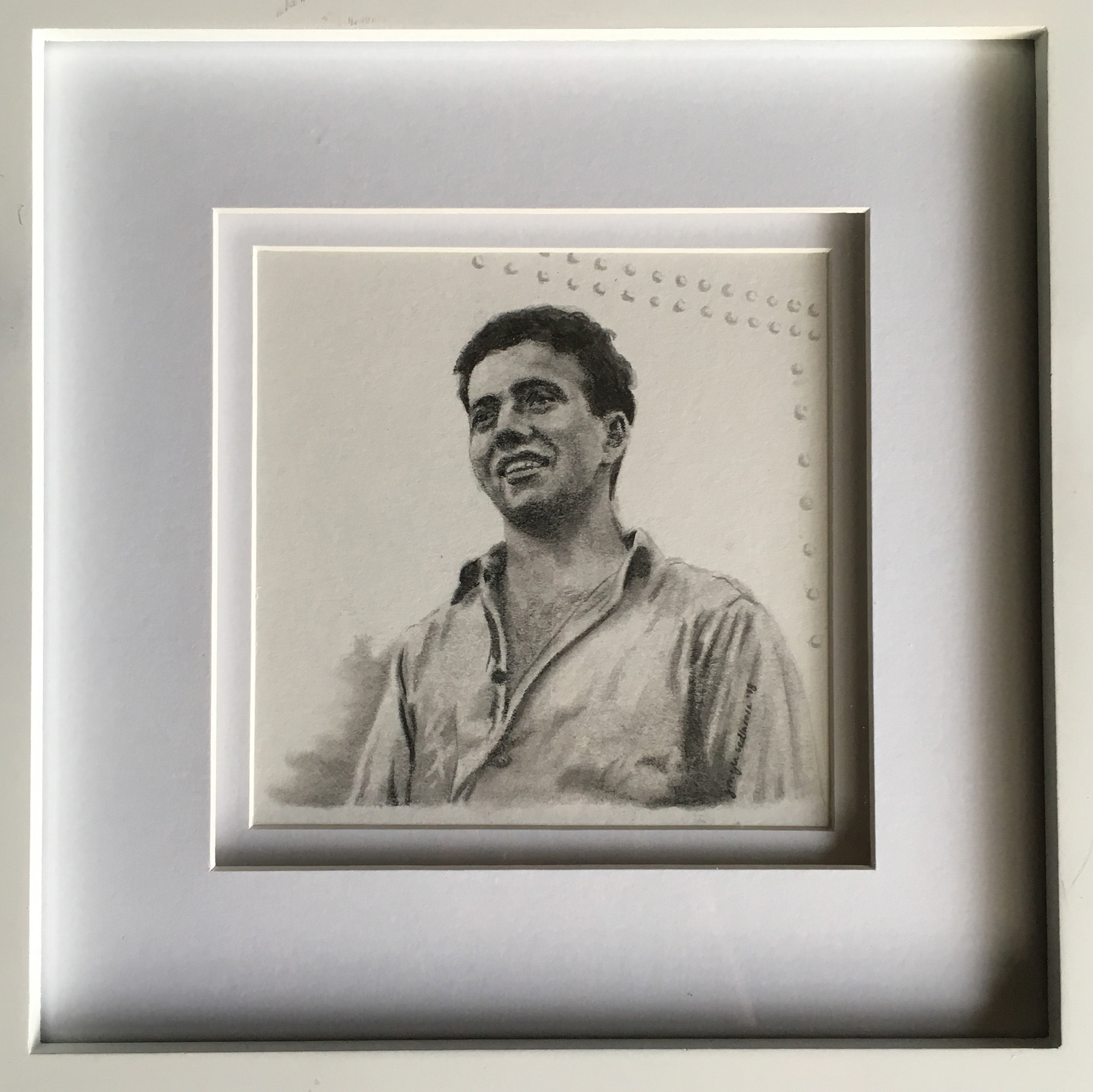 Dad in the Navy, 1950s, graphite on paper, 2019