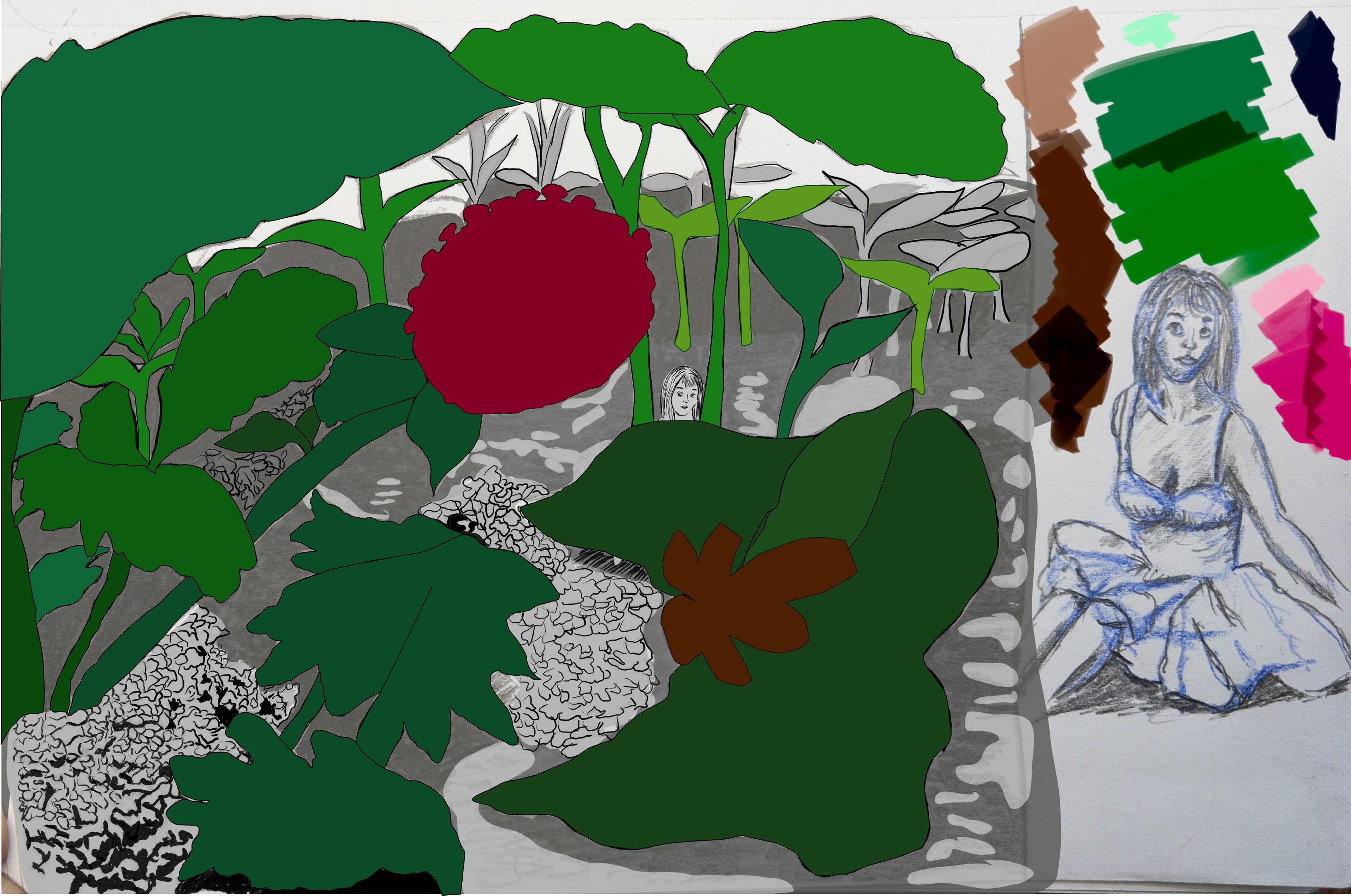 Color blocking and refining the shapes