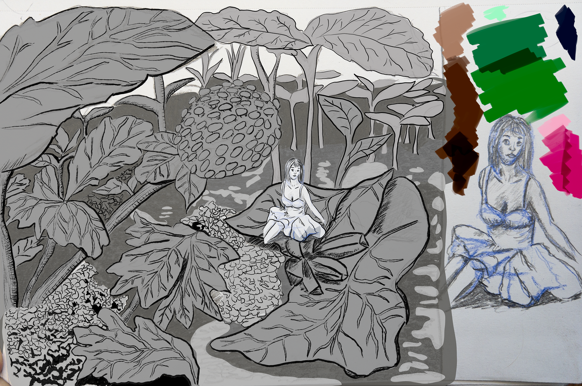 Shading, color pallet and refining the composition