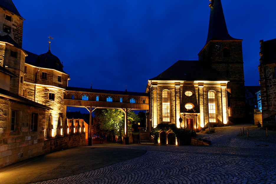 temporäre Architekturbeleuchtung Schloss Thurnau