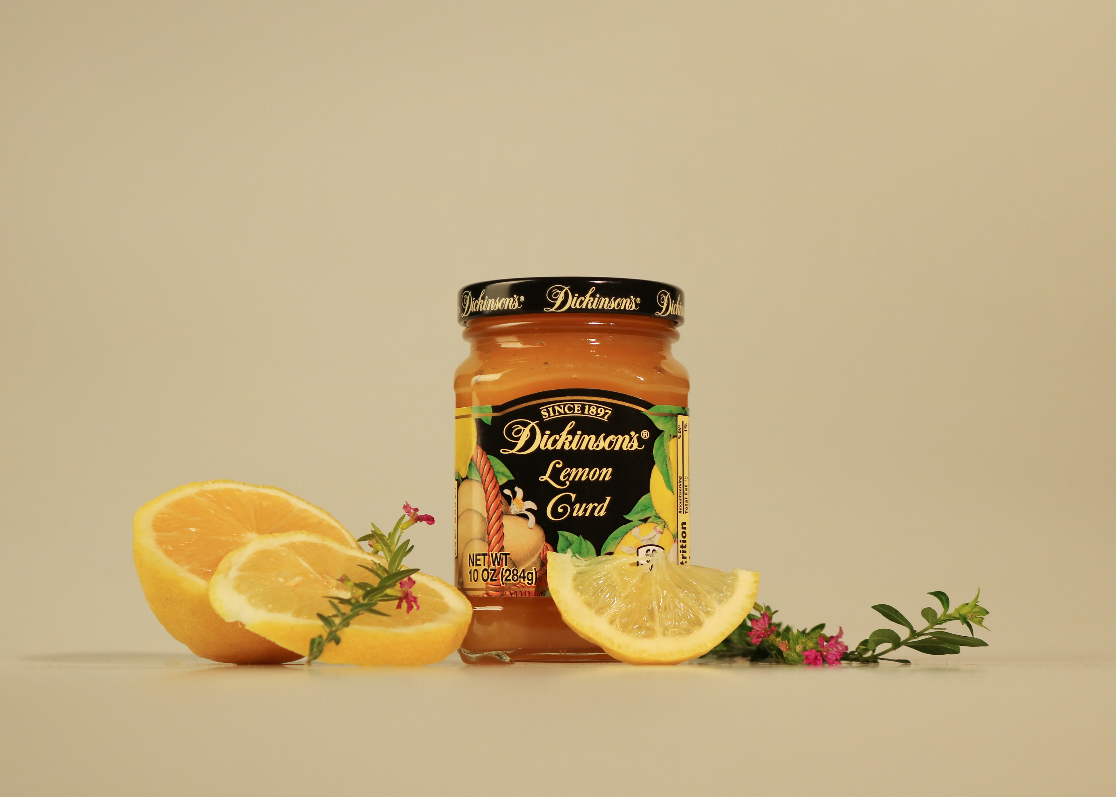 Dickinson's Lemon Curd - I used three point lighting, this time using a yellow gel on the key light along with two soft boxes to give the photo a warm and soft yellow tone that matches the company’s packaging and aesthetics.