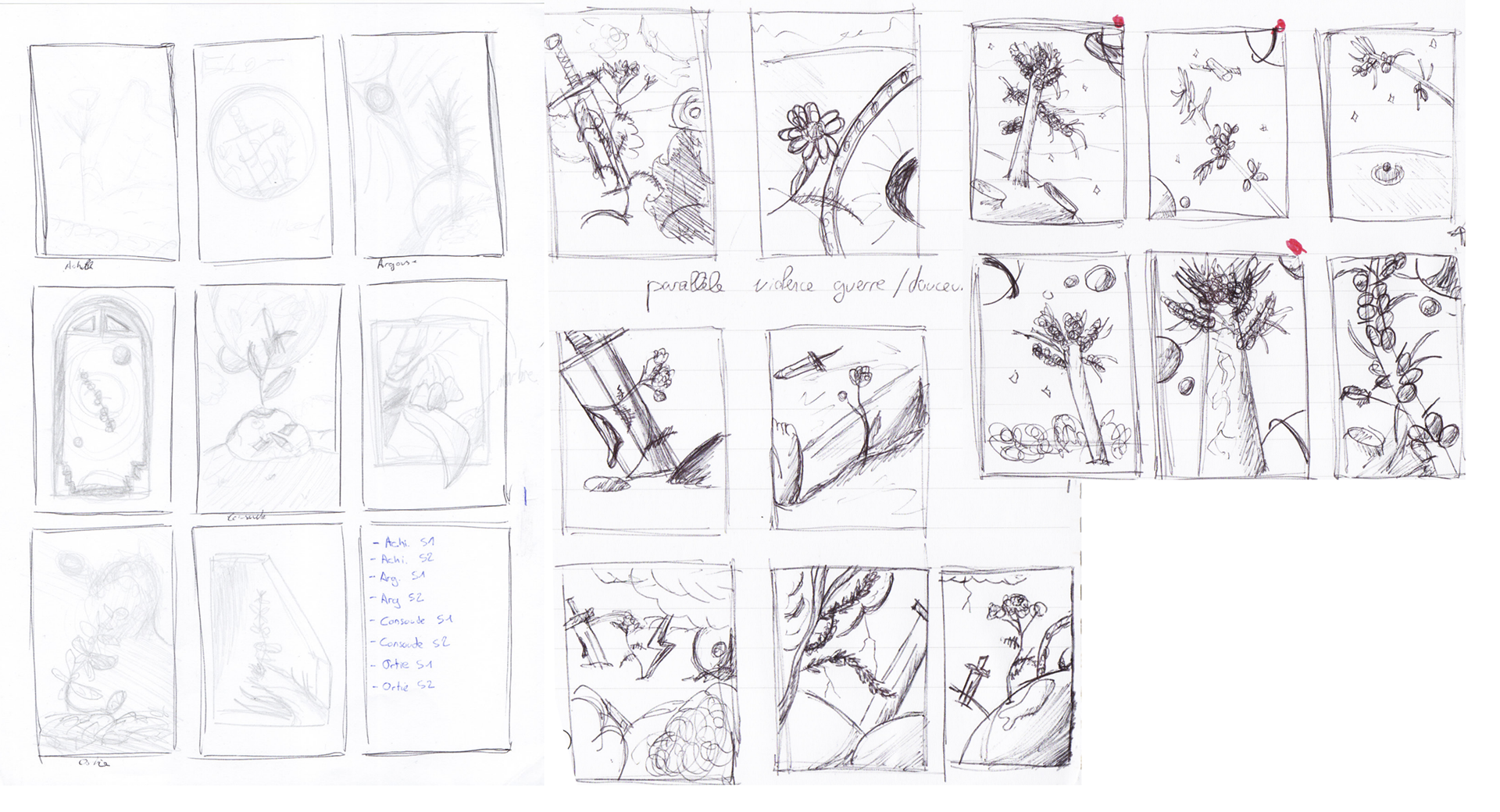 First research sketches