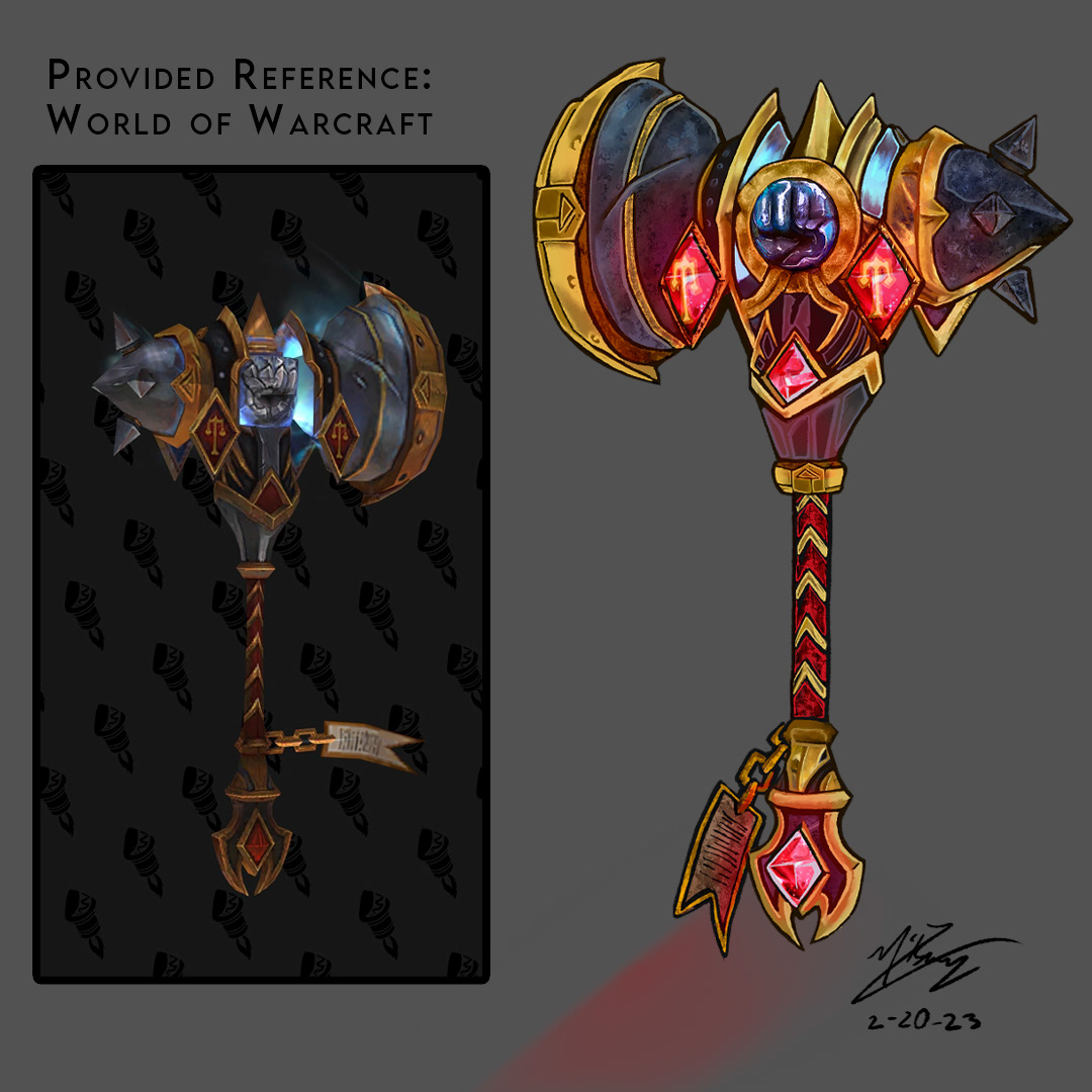 Provided Reference. In-game VS My illustration