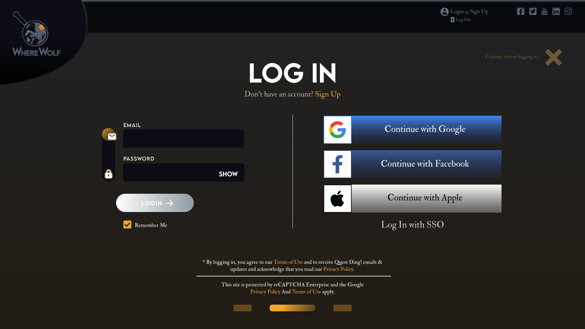 LOG IN PAGE