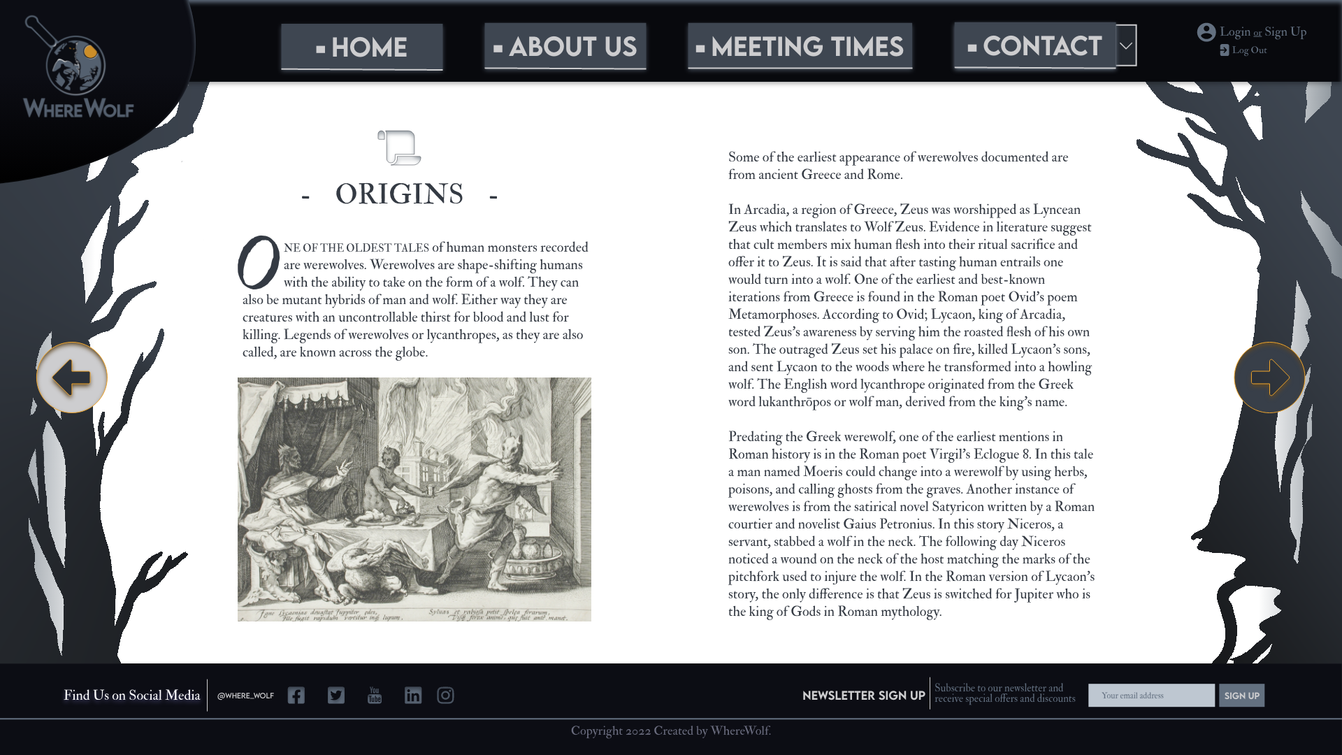 ORIGINS - Research Information on Werewolves