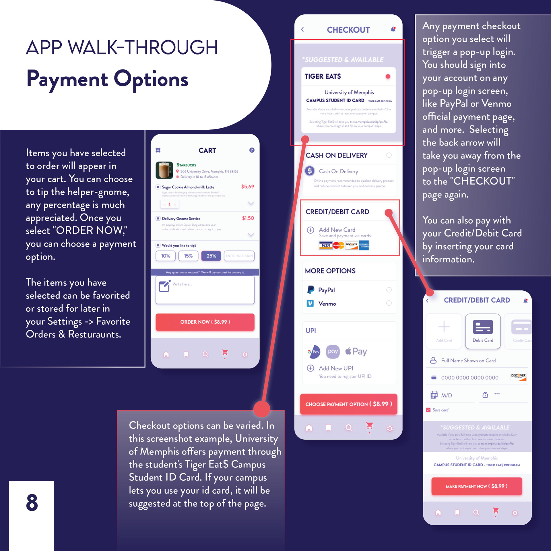 App Walk-thru: Payment Options, Page 8