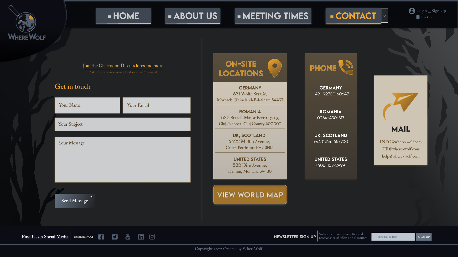 Contact Information Page