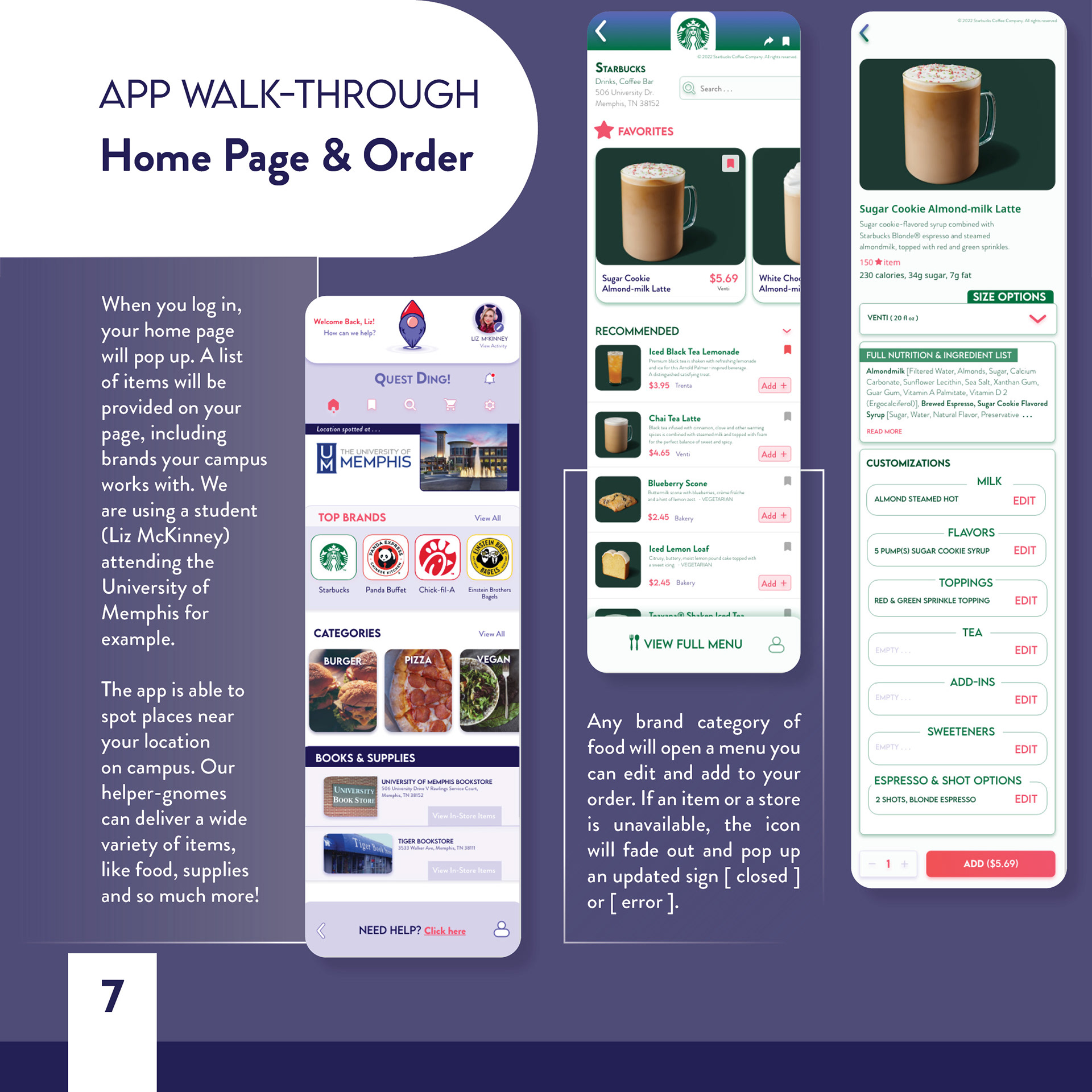 App Walk-thru: Home Page & Order, Page 7