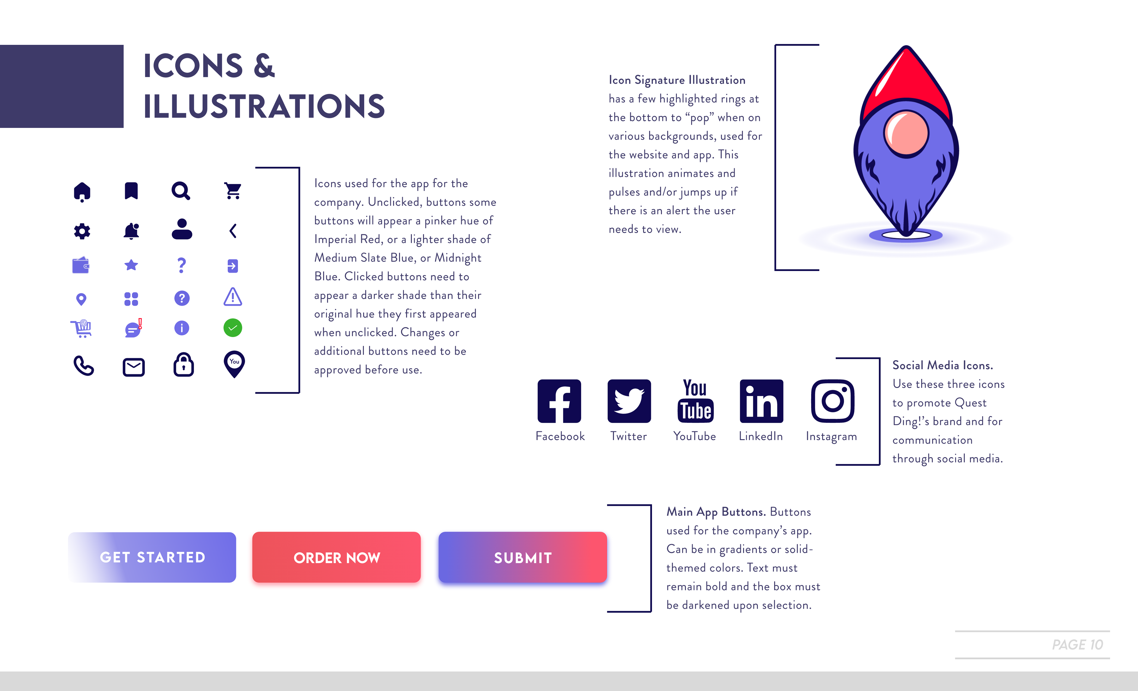 Page 10. Icons & Illustrations.