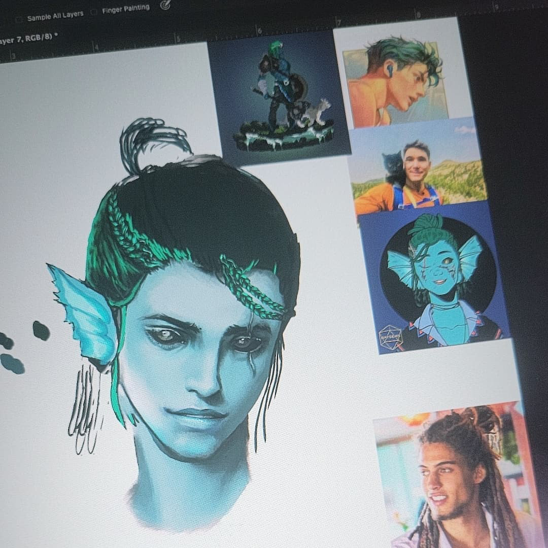 WIP - Beginning of face painting with references