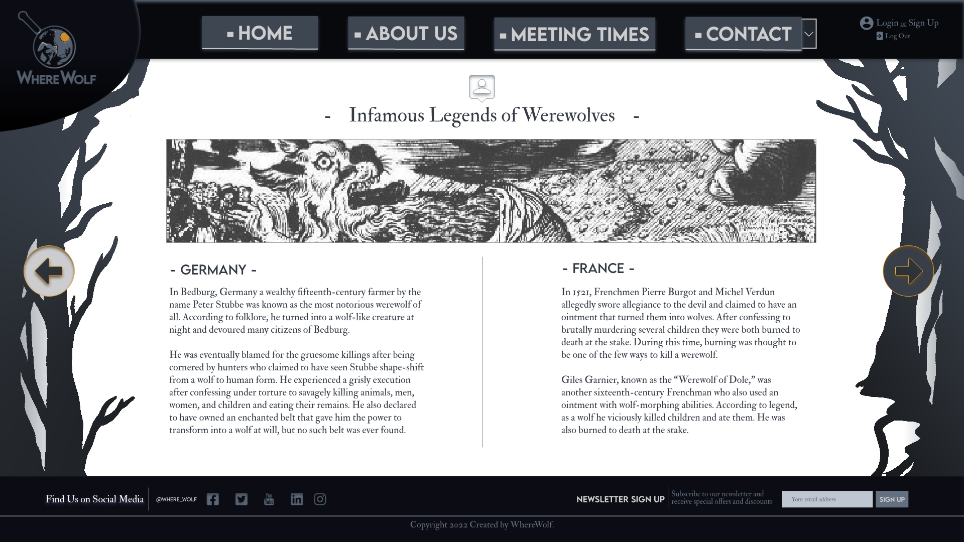 Infamous Legends - Research Information on Werewolves