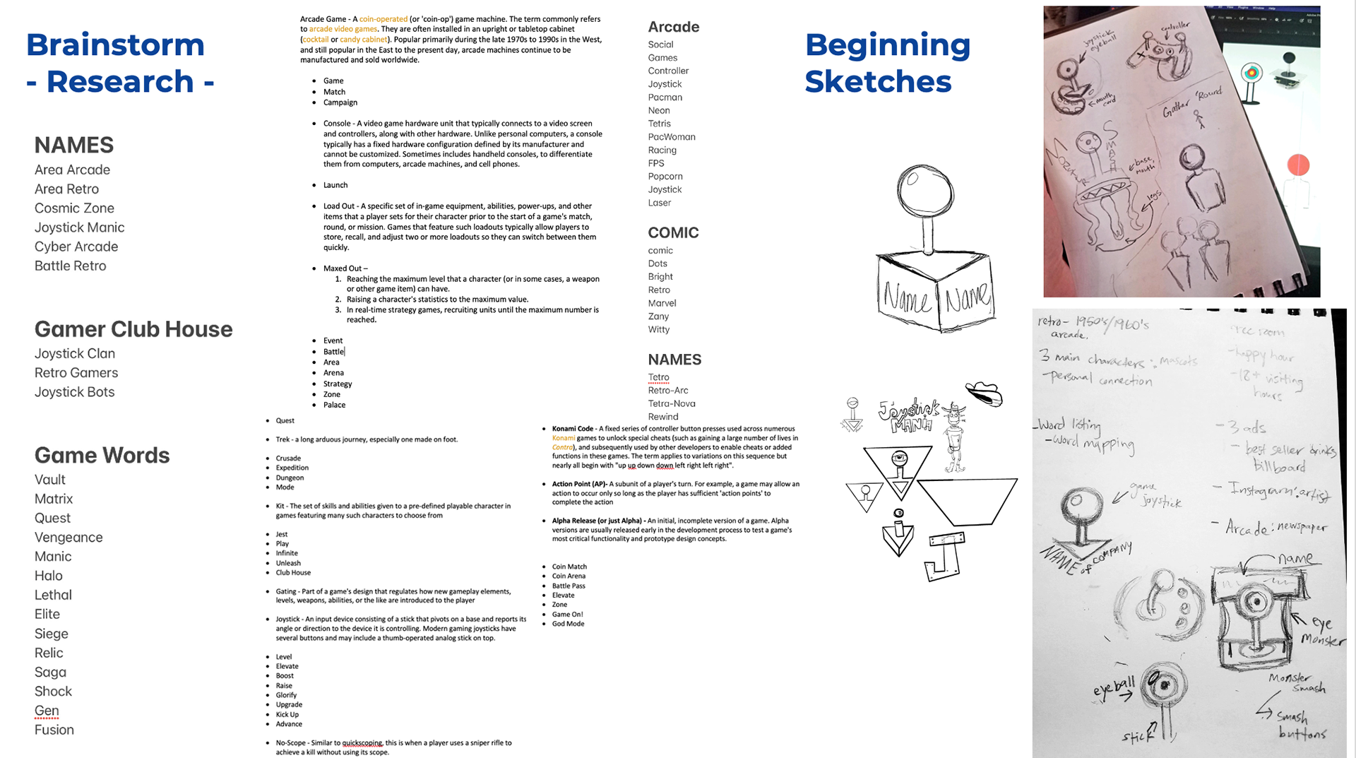 Brainstorm Research & Beginning Sketches